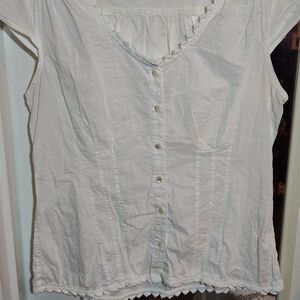 Merona White Short Sleeve Blouse